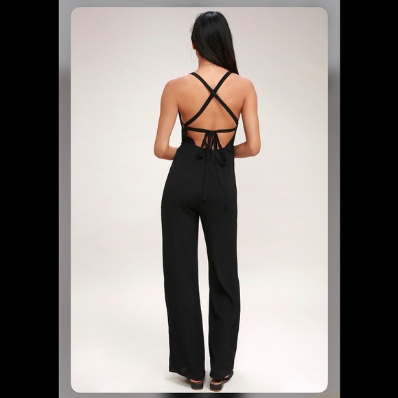 Lulus Pants - Lulu’s Farmer's Market Black Lace-Up Jumpsuit